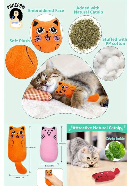 Peluş Kedi Oyuncağı Kedi Otlu Catnipli 1 Adet