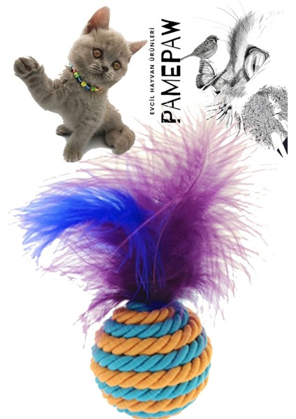 Ip Sarma Top , Tüylü Top , Ponpon Top , Çıngıraklı Top ,beyaz Top , Olta ve Tasma Seti 1 Adet fırsatları