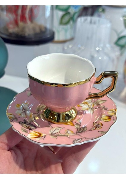 Eldon Pembe Tek Kişilik Türk Kahvesi Fincanı