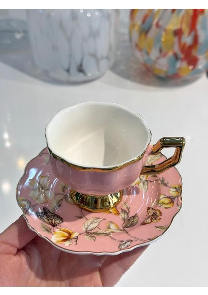 Eldon Pembe Tek Kişilik Türk Kahvesi Fincanı