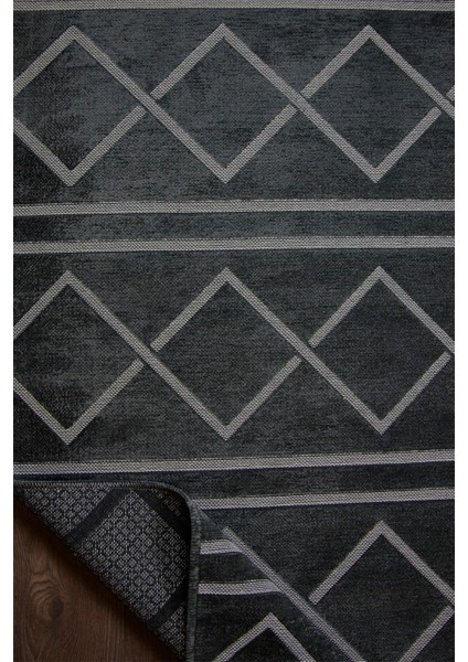 5077 Vals/ Yıkanabilir Kilim /kaymaz Taban Kilim / Mutfak Için Kilim/ Koridor Için Kilim/antrasit/kilim indirimleri