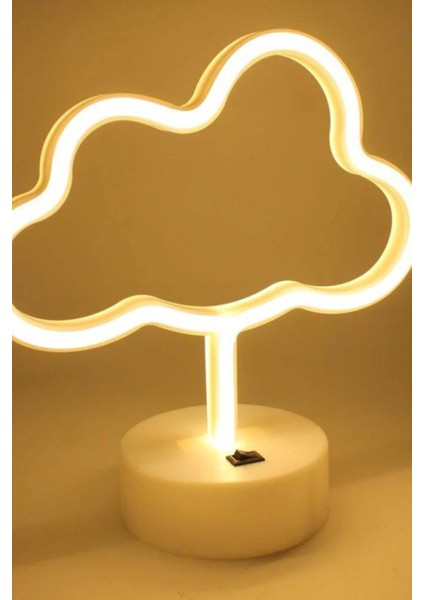 Bulut Şekilli Neon Lamba Masa Dekoru LED Işık Neon Lamba Bulut