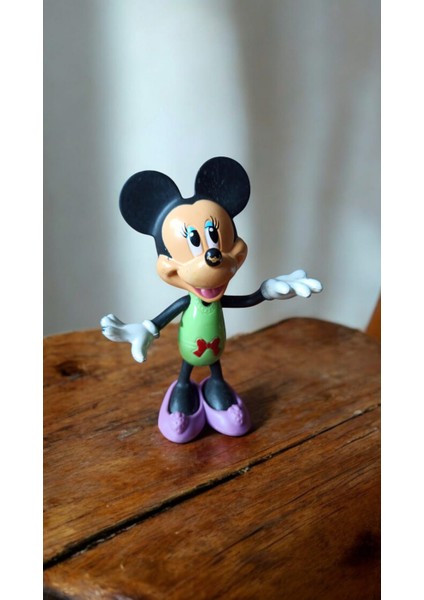 Vintage Orijinal Minnie Mouse Figür Oyuncak & 13 cm