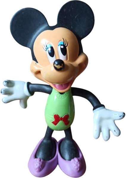 Vintage Orijinal Minnie Mouse Figür Oyuncak & 13 cm