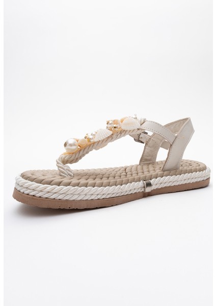 Lely Bej Deniz Kabuklu Deri Kadın Parmak Arası Sandalet fırsatları