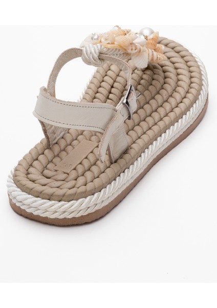 Lely Bej Deniz Kabuklu Deri Kadın Parmak Arası Sandalet indirimleri
