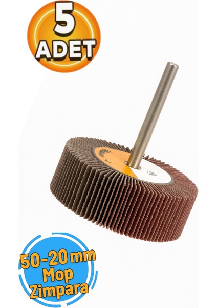 m Mop Zımpara Saplı 50X20 mm 80 Kum (5 Adet)