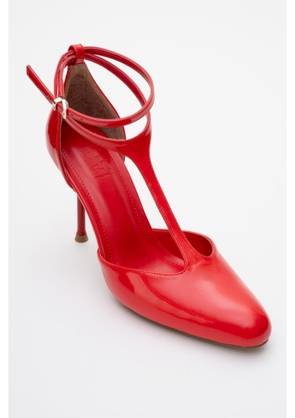 Jon Kırmızı Rugan Kadın Ince Topuklu Ayakkabı modelleri