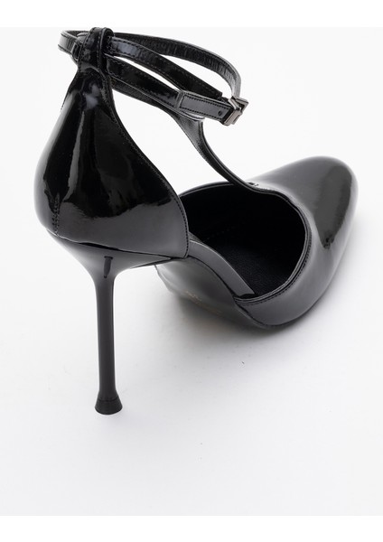 Jon Siyah Rugan Kadın Ince Topuklu Ayakkabı indirimleri