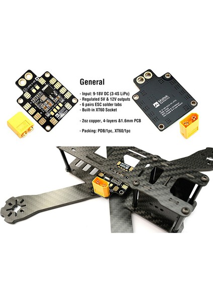 Pdb XT60 Güç Dağıtım Kartı Bec 5V 2A 12V 0.5A XT60 Fişi ile Dıy Quadcopter Çıkış Desteği 6 Esc x Veya H Tasarım Fpv Yarış Quad Drone (Yurt Dışından)