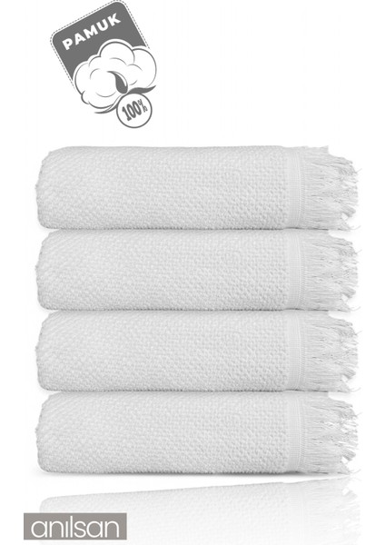 4'lü Beyaz Jelena Banyo Havlusu 70 x 140 cm , 490 Gr, PAMUK, Spa ve Otel Havlusu, Günlük Kullanıma Uy