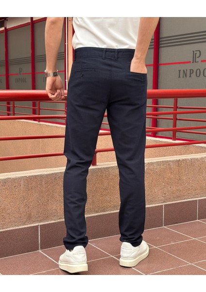 Erkek, Slim Fit, Casual-Günlük, Keten Dokuma, Pamuklu, Mevsimlik Pantolon 301