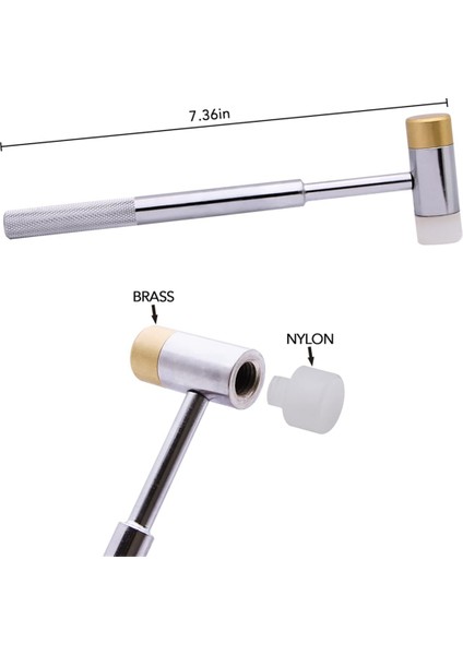 Profesyonel Rulo Pin Delgeç Seti ve Çekiç - Pirinç, Çelik, Plastik Delgeçler ve Değiştirilebilir Çekiç Başlığı ile (Yurt Dışından) fırsatları
