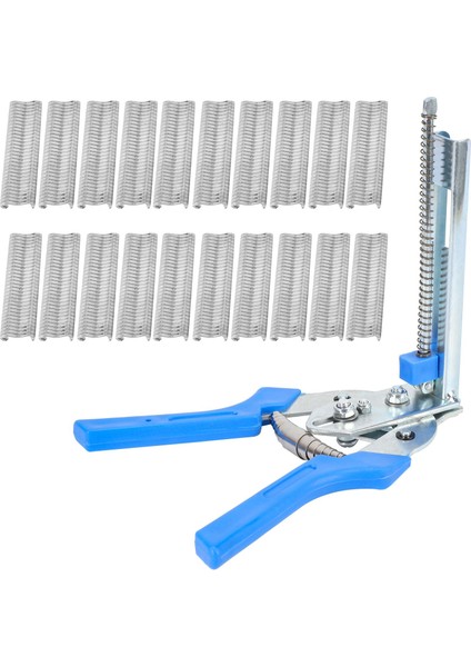 1 Adet Domuz Halkası Pense Aleti ve 600 Adet M Klips Tavuk Kafesi Tel Örgü Sıkma Lehim Bağlantı Kaynak Onarım El Aletleri (Yurt Dışından)