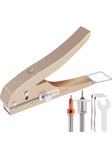 Tek Delik Delme 8mm Ağır Hizmet Tipi Delme Makinesi Kenar Bantlama Delme Pensesi Ölçekli Kağıt Kartlar Plastik Karton Için (Yurt Dışından)