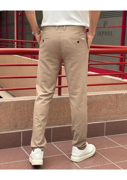 Erkek, Slim Fit, Casual-Günlük, Keten Dokuma, Pamuklu, Mevsimlik Pantolon 301