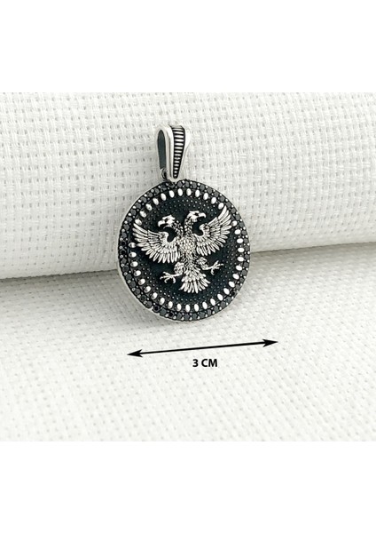 925 Ayar Gümüş Çift Başlı Kartal Kolye Ucu modelleri