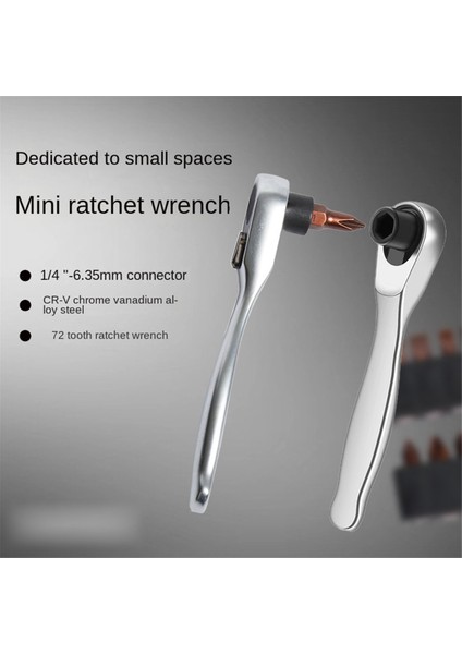 Mini Dikenli Tekerlek Anahtarı 1/4 Pozitif ve Ters Hızlı Tornavida, Iç Altıgen Erik Çiçeği Çok Işlevli Set (Yurt Dışından) modelleri