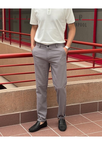 Erkek, Slim Fit, Casual-Günlük, Keten Dokuma, Pamuklu, Mevsimlik Pantolon 301