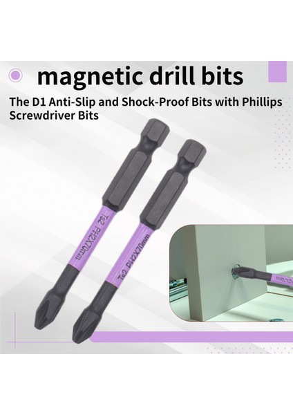Manyetik Matkap Uçları D1 Kaymaz ve Darbeye Dayanıklı Uçlar Phillips Tornavida Uçları Manyetik Tornavida Seti (2 Set) (Yurt Dışından) fırsatları