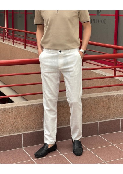 Erkek, Slim Fit, Casual-Günlük, Keten Dokuma, Pamuklu, Mevsimlik Pantolon 301 fiyatları