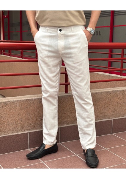 Erkek, Slim Fit, Casual-Günlük, Keten Dokuma, Pamuklu, Mevsimlik Pantolon 301 fırsatları
