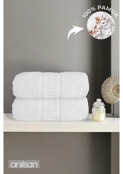 2'li Hotel Banyo Havlusu - 70 x 140 cm , 490 Gr, Pamuk, Spa ve Otel Havlusu, Günlük Kullanıma Uygun