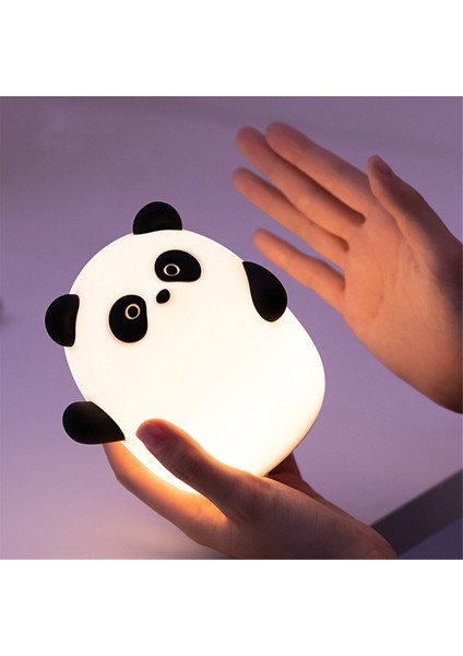 Panda Gece Lambası, Sevimli Sıkılabilir Kısılabilir Dokunmatik Hayvan Lambası, 3 Seviyeli LED Gıda Sınıfı Silikon Işık Yatak Odası Dekoru Için (Yurt Dışından) modelleri