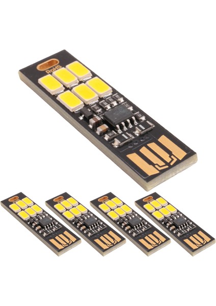 5 Adet 6-Led Gece Lambası Soshine USB Güç 1W 5V Dokunmatik Dimmer Sıcak Beyaz Işık Yeni (Yurt Dışından)