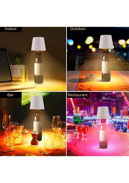 Kablosuz Şişe Lambası, Likör Şişeleri Için LED Şişe Işıkları, Şarj Edilebilir Şarap Şişesi Işıkları Rgb-Siyah (Yurt Dışından)