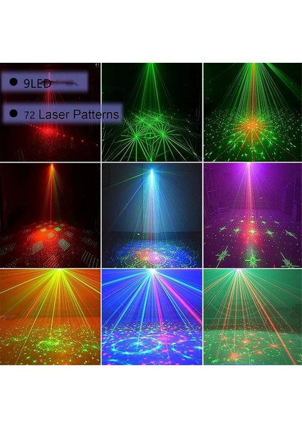 Dj Sahne Parti Disko Işıkları Lazer Projektör 9led Kırmızı Yeşil Mavi Flaş Strobe Noel Tatil Partisi Dekorasyon Işıkları (Yurt Dışından)