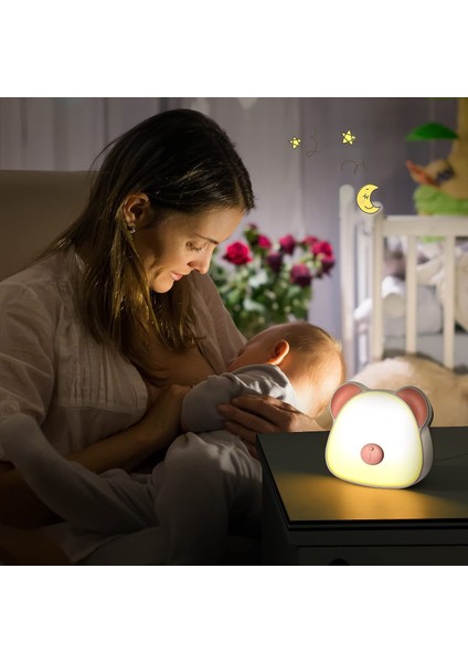 Çocuklar Için Gece Lambası, Renk Değiştirme Modu ve Kademesiz Karartma ile Şarj Edilebilir Bas Kontrollü LED Gece Işıkları, Taşınabilir (Yurt Dışından)