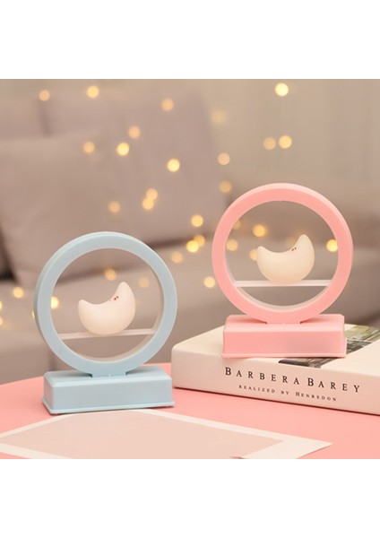 Bebekler Çocuklar Için Müzikli Gece Lambası LED Ay Lambası Doğum Günü Noel Hediyeleri Yatak Odası Başucu Dekoratif Masa Lambası Pembe (Yurt Dışından)