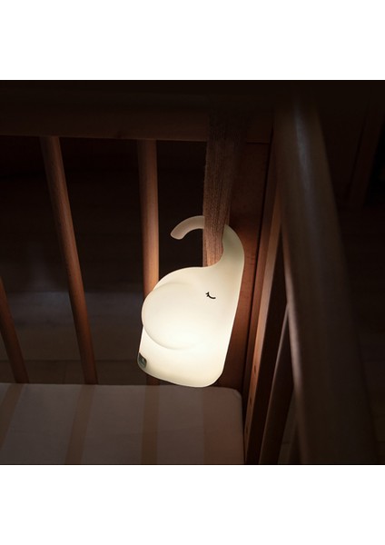 Fil Pat Küçük Gece Lambası Başucu Karikatür Silikon Pat Lambası USB Şarj Yaratıcı Hediye Çocuk Yatak Odası LED Lamba (Yurt Dışından)