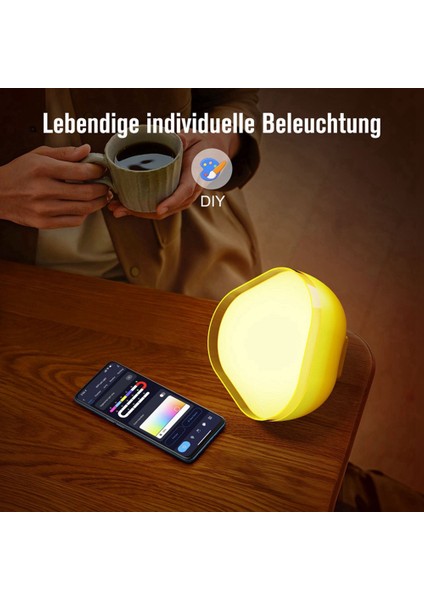 Bluetooth Akıllı Masa Lambası Başucu Lambası Rgb Müzik Ritim Gece Lambası Ev Gece Lambası ile Uyumlu Pil Modeli (Yurt Dışından)
