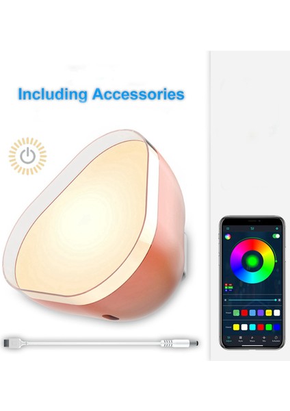 Bluetooth Akıllı Masa Lambası Başucu Lambası Rgb Müzik Ritim Gece Lambası Ev Gece Lambası ile Uyumlu Pil Modeli (Yurt Dışından)