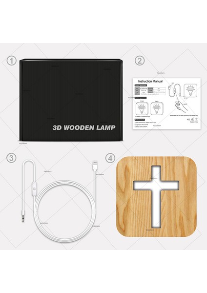 3D LED Lamba Gece Lambası USB Masa Masa Lambaları Hıristiyanlık Haç El Sanatları Hediye Ev Dekorasyon Için Ahşap Çapraz (Yurt Dışından) indirimleri