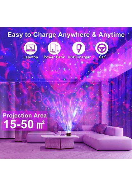 LED Yıldızlı Gökyüzü Projektör Lambası, Bluetooth Müzik Çalar, Uzaktan Kumanda, Çocuk Yetişkinler Için Zamanlayıcı Parti Dekorasyon (Yurt Dışından)