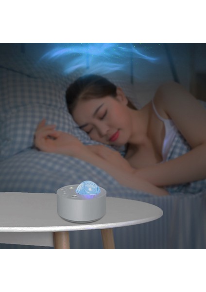 Yıldızlı Projektör Galaxy Gece Lambası Bluetooth Hoparlörlü Projeksiyon Lambası Uzaktan Müzikli Gece Lambası Dekor-Beyaz (Yurt Dışından)