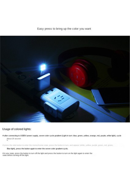 4pcs Mobil Güç USB Işık Renkli Atmosfer Işığı 4led Düğme Anahtarı Akıllı Gece Lambası (Yurt Dışından)