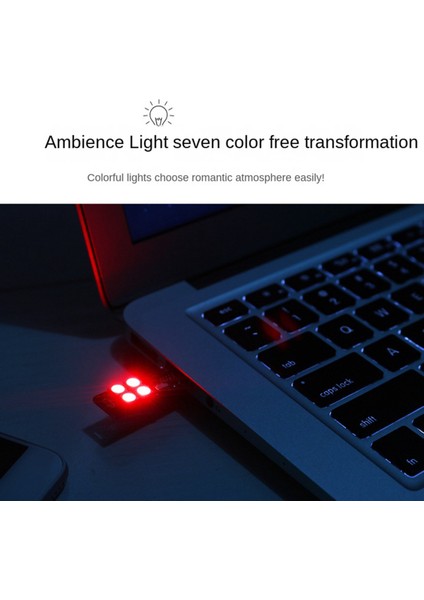 4pcs Mobil Güç USB Işık Renkli Atmosfer Işığı 4led Düğme Anahtarı Akıllı Gece Lambası (Yurt Dışından)