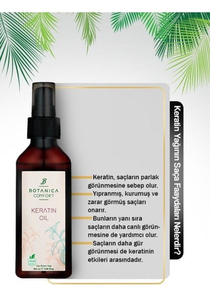 Aşırı Yıpranmış Saçlar İçin Keratin Bakım Yağı 100 ml fırsatları