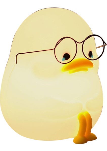 Happy Duck Çocuk Gece Lambası, Çocuklar Için Silikon Gece Lambası, Yatıştırıcı Yatma Zamanı Için Sevimli ve Kısılabilir Silikon Lamba B (Yurt Dışından)