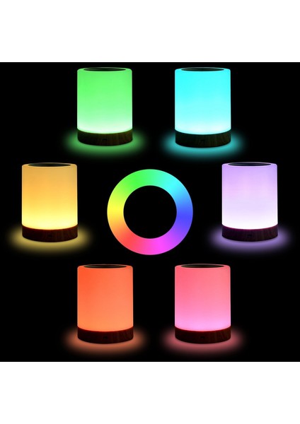 Dokunmatik Kontrol Başucu Lambası Kısılabilir Masa Lambası Sıcak Beyaz ve Rgb Gece Lambası Oturma Odası Yatak Odası Ofis Için (Yurt Dışından)