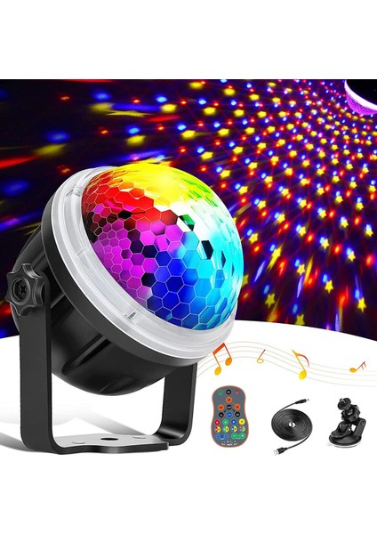 Disko Topu, LED Parti Lambası, Rgby Müzik Kontrollü, Uzaktan Kumandalı Döndürülebilir Disko Lambası Noel, Parti, Çocuklar Için (Yurt Dışından)