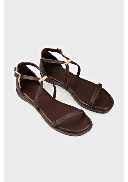 Kahve Deri Kadın Sandalet fiyatları