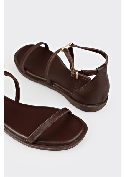 Kahve Deri Kadın Sandalet indirimleri