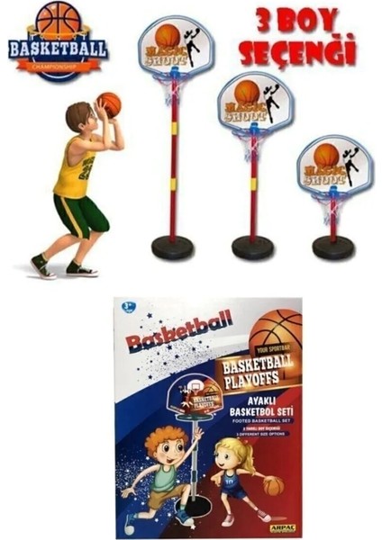 Ayaklı Büyük Boy Basketbol Potası | 120 cm Ayarlanabilir Yükseklik | Iç ve Dış Mekan Kullanıma Uygun