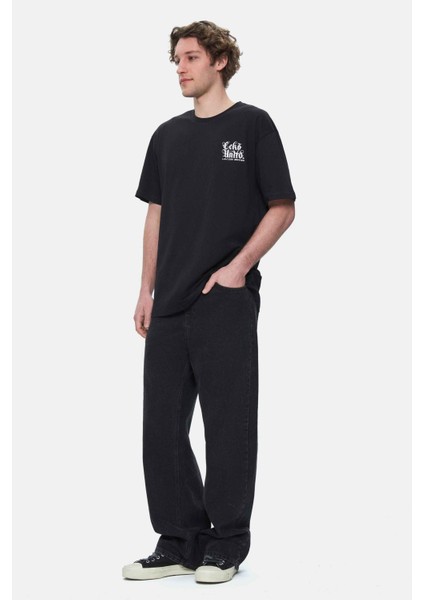 Muırıs Siyah Bisiklet Yaka Baskılı Oversize Erkek Tshirt modelleri