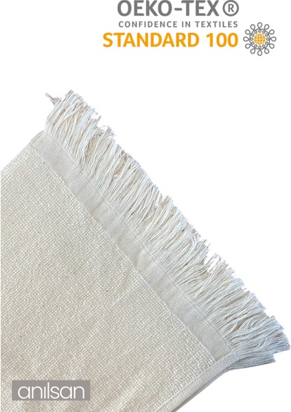 2'li Bej Saçaklı Düğün Havlusu 94GR Pamuk 40 x 70 cm El ve Yüz Havlusu